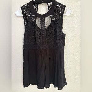 Maurices Black Lace Detail Top